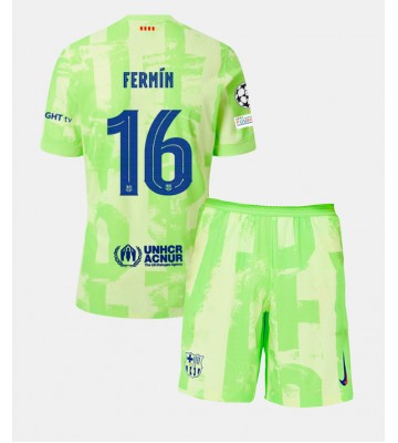 Barcelona Fermin Lopez #16 Tredje Tröja Barn 2024-25 Kortärmad (+ Korta byxor)